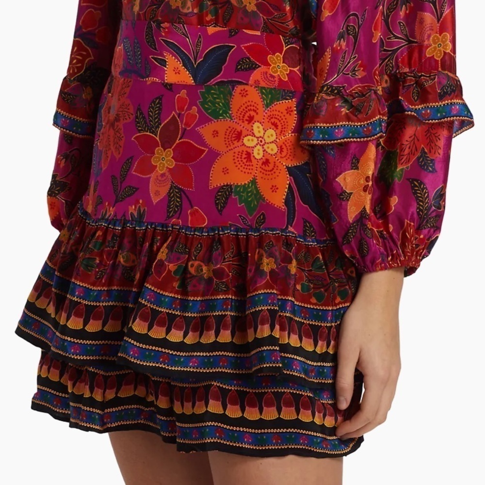 Farm Rio Tropical Tapestry Ruffled Miniskirt - Picture 3 of 7